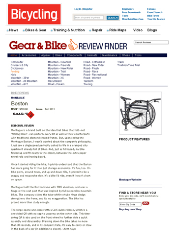 Bicycling Online Montague Folding Bike Review Thumbnail