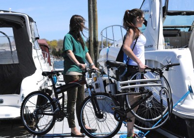 2015 Montague Crosstown and X50 folding bike on the Marina