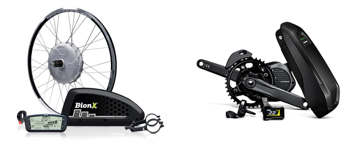 Electric bicycle hub motor compared to mid-drive system