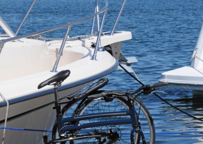 2015 Montague Navigator folded along a marina