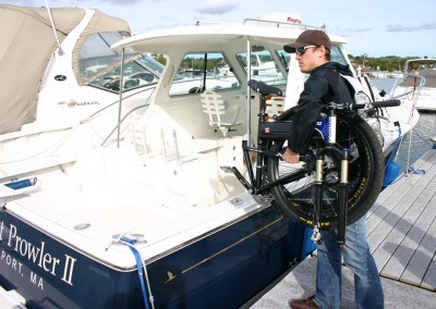 Montague X90 folding mountain bike onto boats